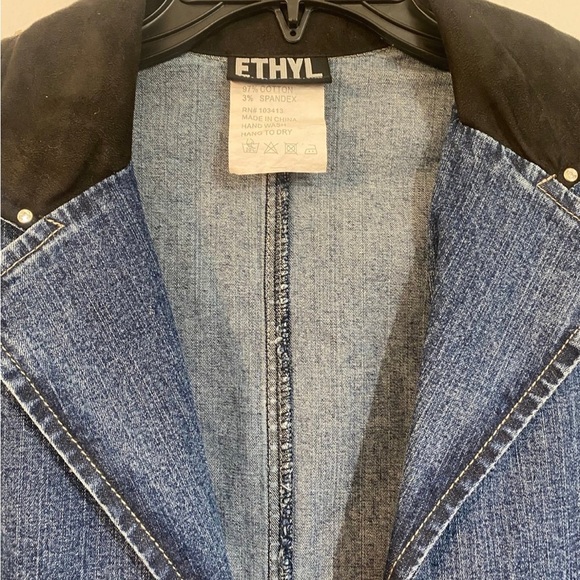 Vintage Ethyl Embellished Denim Blazer NWT size M - Picture 3 of 10